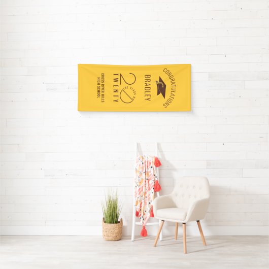 Modern Afstuderen Goud Stylist Klasse Jaar Spandoek (Insitu)