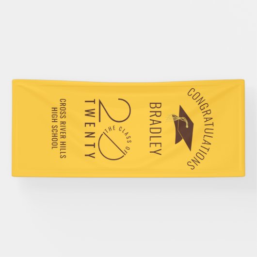 Modern Afstuderen Goud Stylist Klasse Jaar Spandoek (Horizontaal)