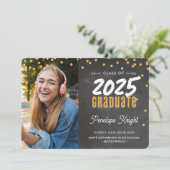 MODERN AFSTUDEREN gouden glitter confetti krijtbor Kaart (Staand voorkant)