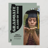 Modern Afstuderen Groene Arch & Foto Afstudeerder  Kaart (Voorkant / Achterkant)