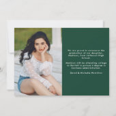 Modern Afstuderen Groene Typografie Foto Afstudere Aankondiging (Achterkant)