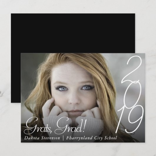 Modern Afstuderen | Hand Letterige Script-foto Aankondiging (Voorkant / Achterkant)