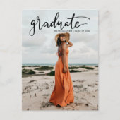 Modern Afstuderen handgeschreven | Casual foto Aankondigingskaart (Voorkant)