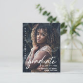 Modern Afstuderen handgeschreven script | Foto Briefkaart (Staand voorkant)