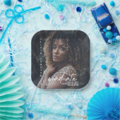 Modern Afstuderen handgeschreven script | Foto Papieren Bordje (Feest)