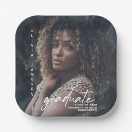 Modern Afstuderen handgeschreven script | Foto Papieren Bordje