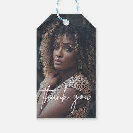 Modern Afstuderen handgeschreven scriptfoto Cadeaulabel