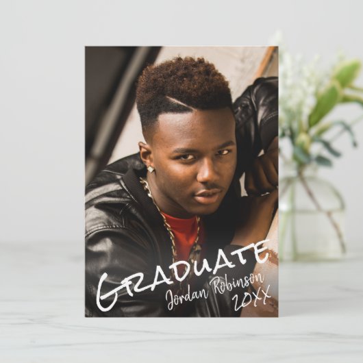 Modern Afstuderen handmatige geschreven scriptpart Kaart (Staand voorkant)