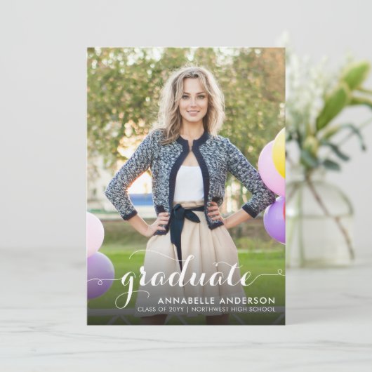 Modern Afstuderen het Afstuderen van de Foto van h Aankondiging (Staand voorkant)