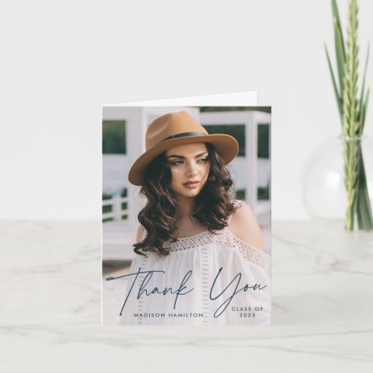 Modern Afstuderen het Afstuderen van de Foto van h Bedankkaart (Voorkant)