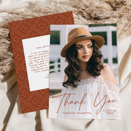 Modern Afstuderen het Afstuderen van de Foto van h Bedankkaart