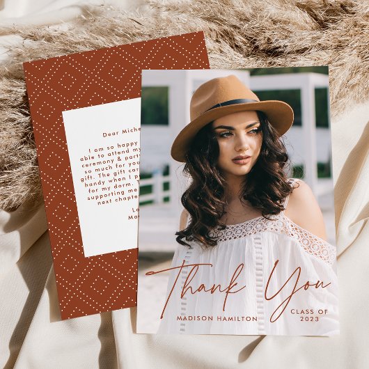 Modern Afstuderen het Afstuderen van de Foto van h Bedankkaart