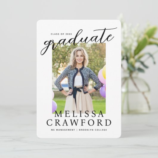 Modern Afstuderen het Afstuderen van de Typografie Aankondiging (Staand voorkant)