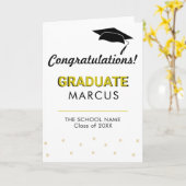 Modern Afstuderen het Afstuderen van Gefeliciteerd Kaart (Gele Bloem)