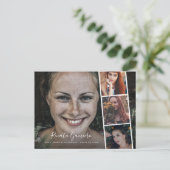 Modern Afstuderen High School Fotocollage Script Briefkaart (Staand voorkant)