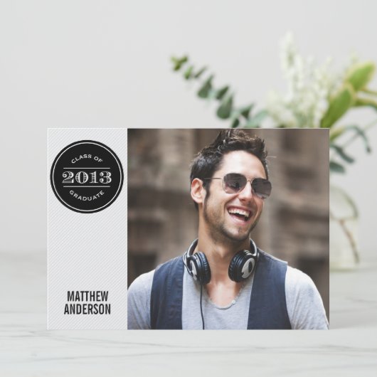 MODERN | AFSTUDEREN INVITATIE KAART (Staand voorkant)