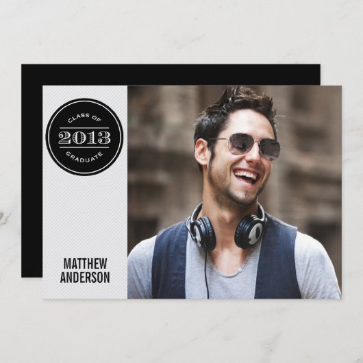 MODERN  | AFSTUDEREN INVITATIE KAART (Voorkant / Achterkant)