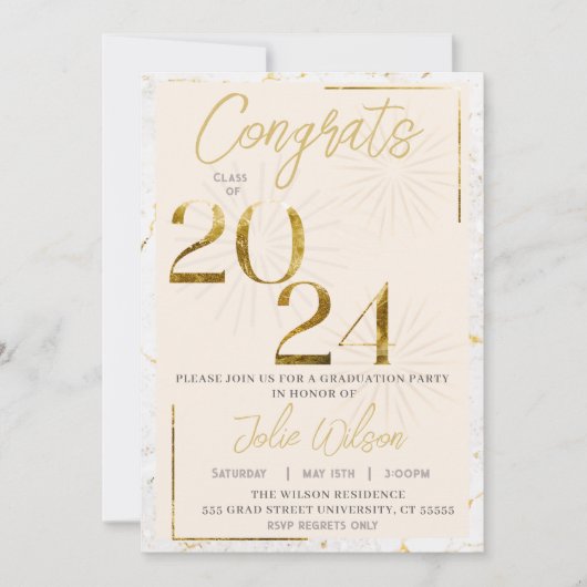 Modern Afstuderen Invitation Afstudeerder Aankondi Kaart (Voorkant)