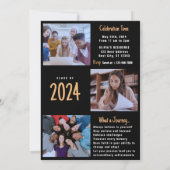 Modern Afstuderen Invitation met memory afbeelding Kaart (Achterkant)