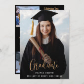 Modern Afstuderen Invitation met memory afbeelding Kaart (Voorkant / Achterkant)