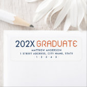 Modern afstuderen jaar afstuderen terugkeer adres etiket (Insitu)