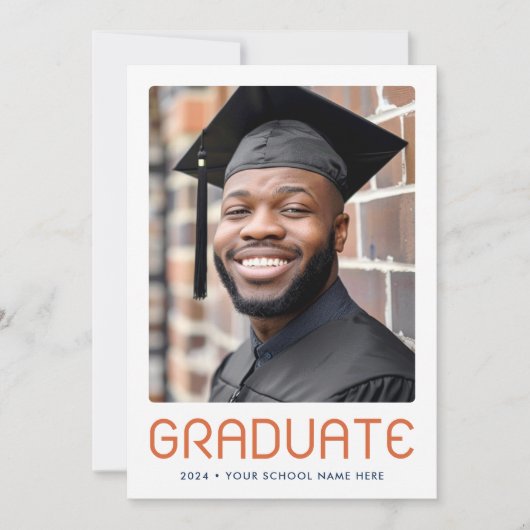 Modern afstuderen jaarfoto afstuderen aankondiging (Voorkant)