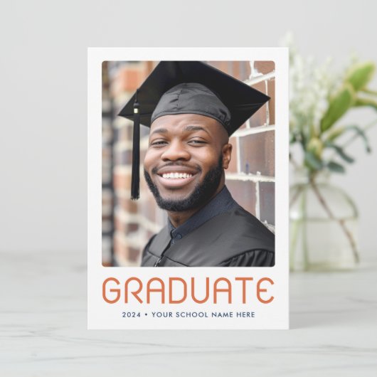 Modern afstuderen jaarfoto afstuderen aankondiging (Staand voorkant)