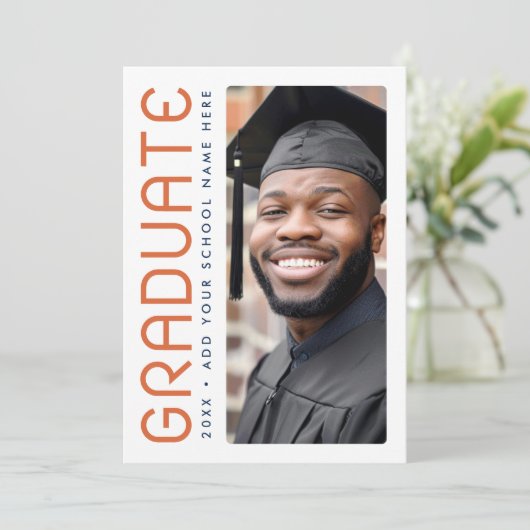 Modern afstuderen jaarfoto afstuderen bedankkaart (Staand voorkant)