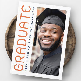 Modern afstuderen jaarfoto afstuderen bedankkaart