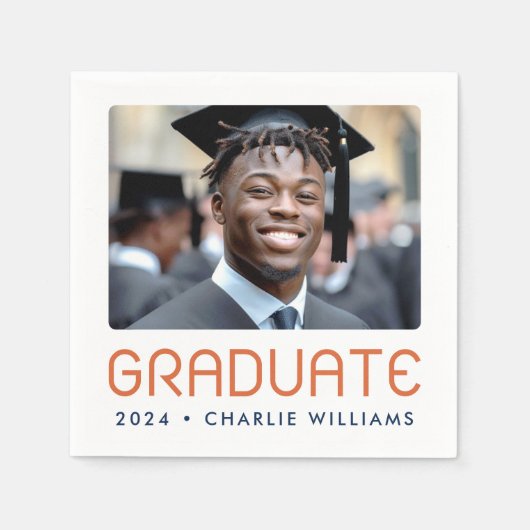 Modern afstuderen jaarfoto afstuderen servet (Voorkant)
