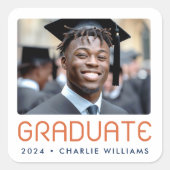 Modern afstuderen jaarfoto afstuderen vierkante sticker (Voorkant)