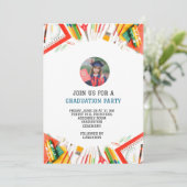 Modern afstuderen kinder kleuterschool kaart (Staand voorkant)