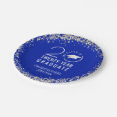 Modern Afstuderen Klasse Jaar Royal Blue Gold Papieren Bordje (Gekanteld)