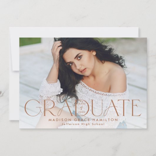 Modern Afstuderen klei typografie 2 foto Afstudere Aankondiging (Voorkant)