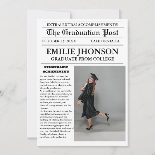 Modern Afstuderen Krant College / University Kaart (Voorkant)