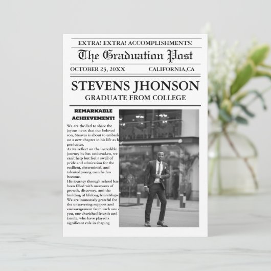 Modern Afstuderen Krant College / University Kaart (Staand voorkant)