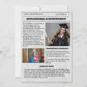 Modern Afstuderen Krant Middelbare School Uitnodig Kaart (Achterkant)