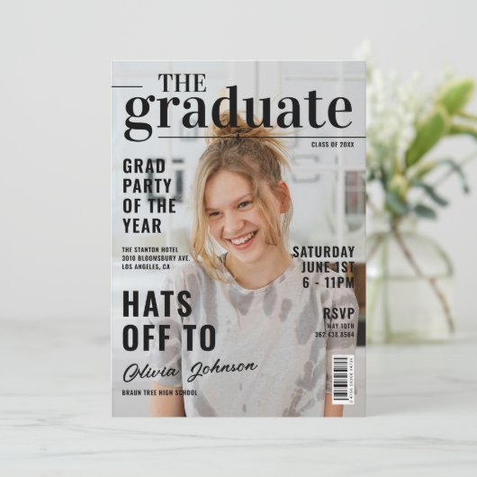 Modern Afstuderen Magazine Photo Afstudeerder Part Kaart (Staand voorkant)