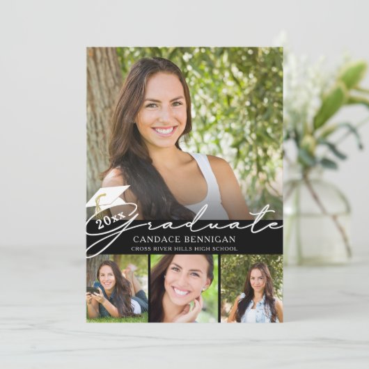 Modern Afstuderen Manuscript 5 Foto Partij Kaart (Staand voorkant)