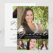 Modern Afstuderen Manuscript 5 Foto Partij Kaart (Voorkant / Achterkant)