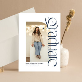 Modern afstuderen marineblauw foto afstuderen kaart