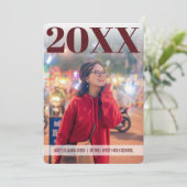 Modern Afstuderen | Maroon | 2 Foto | Aangepast Kaart (Staand voorkant)