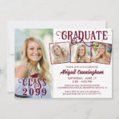 Modern Afstuderen Maroon 4 Fotocollage Kaart (Voorkant)