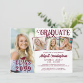 Modern Afstuderen Maroon 4 Fotocollage Kaart (Staand voorkant)