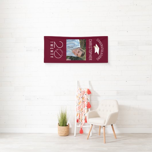 Modern Afstuderen Maroon Stylist Klasse Jaar Spandoek (Insitu)