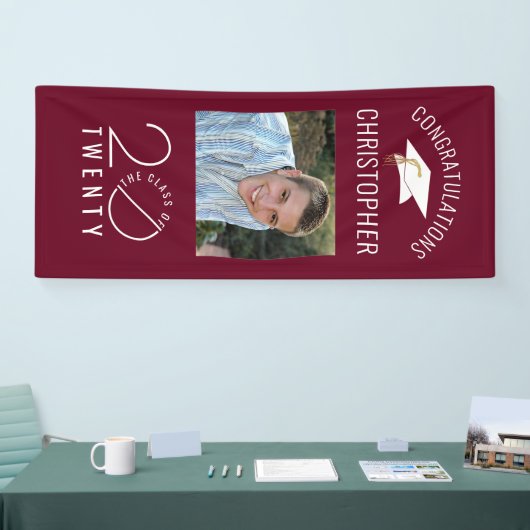 Modern Afstuderen Maroon Stylist Klasse Jaar Spandoek (Beurs)