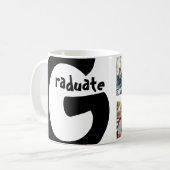 Modern afstuderen memory 3 foto's collage koffiemok (Voorkant links)