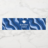 Modern Afstuderen met Funky Pattern en Naam Waterfles Etiket (Enkel label)