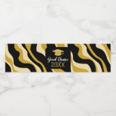 Modern Afstuderen met Funky Pattern en Naam Waterfles Etiket (Enkel label)