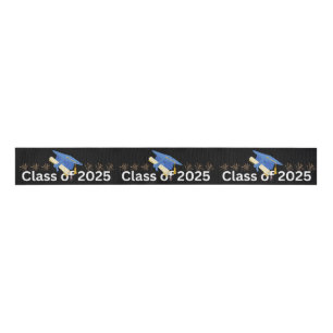 Modern Afstuderen met Goud en Zwart Grosgrain Lint